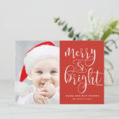 Foto van Merry and Bright Holiday Feestdagenkaart (Staand voorkant)