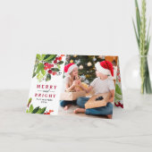 Foto van Merry and Bright Kerstmis Waterverf Feestdagen Kaart (Voorkant)