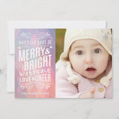 Foto van Merry and Bright Modern Geometric Pastel Feestdagenkaart (Voorkant)