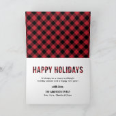 Foto van Merry and Bright Modern Red Buffalo Feestdagen Kaart (Binnen)