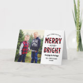 Foto van Merry and Bright Modern Red Buffalo Feestdagen Kaart (Voorkant)