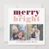 Foto van Merry and Bright Roos Gold en Wine Red Feestdagenkaart (Voorkant)