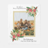 Foto van Merry and Bright Waterverf Floral Fleece Deken (Voorkant)