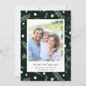 Foto van Merry and Bright Waterverf Winter Greener Feestdagenkaart (Voorkant)