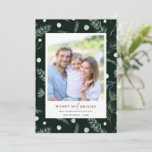 Foto van Merry and Bright Waterverf Winter Greener Feestdagenkaart (Staand voorkant)