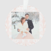 Foto van Merry and Married Blush Damask Wedding Ornament (voorkant)