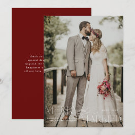 Foto van Merry and Married First-Pas getrouwd Feestdagenkaart