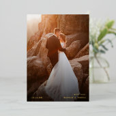 Foto van Merry and Married Hand-Lettering Folie Feestdagenkaart (Staand Voorkant)