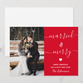 Foto van Merry and Married Red Kerstfeestay Feestdagenkaart (Voorkant / Achterkant)