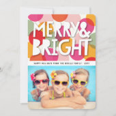 Foto van Merry & Bright Bold Colorful Confetti Sti Feestdagenkaart (Voorkant)