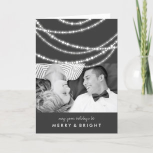 Foto van Merry & Bright Kerstmis met mousserende l Feestdagen Kaart