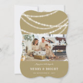 Foto van Merry & Bright Kerstmis met mousserende l Feestdagenkaart (Voorkant)