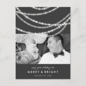 Foto van Merry & Bright Kerstmis met mousserende l Feestdagenkaart (Voorkant)