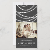 Foto van Merry & Bright Kerstmis met mousserende l Feestdagenkaart (Voorkant)