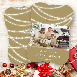 Foto van Merry & Bright Kerstmis met mousserende l Feestdagenkaart