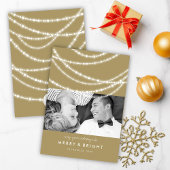 Foto van Merry & Bright Kerstmis met mousserende l Feestdagenkaart