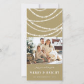 Foto van Merry & Bright Kerstmis met mousserende l Feestdagenkaart (Voorkant)