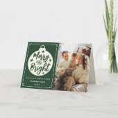 Foto van Merry & Bright Modern Kerstmis Bauble Feestdagen Kaart (Voorkant)