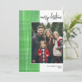 Foto van Merry Christmas Modern Off Center Feestdagenkaart (Staand voorkant)