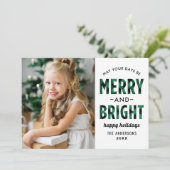 Foto van Merry en Bright Moderne Green Buffalo Feestdagenkaart (Staand voorkant)