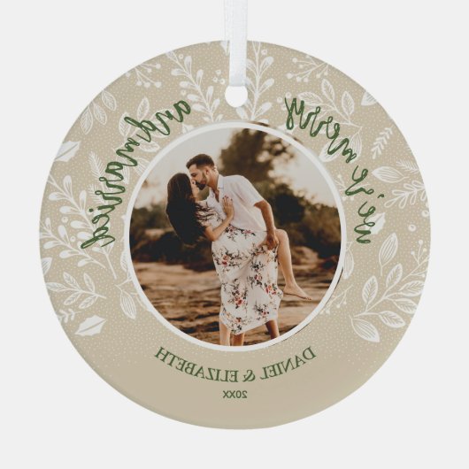 Foto van Merry en Married Glas Ornament (Achterkant)