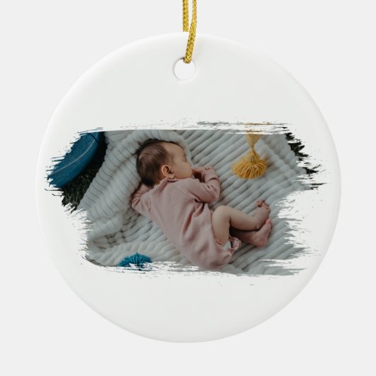 Foto van Merry First kerstgrootouders Baby Foto Keramisch Ornament (Voorkant)