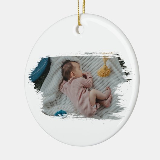 Foto van Merry First kerstgrootouders Baby Foto Keramisch Ornament (Links)
