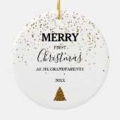 Foto van Merry First kerstgrootouders Baby Foto Keramisch Ornament (Achterkant)