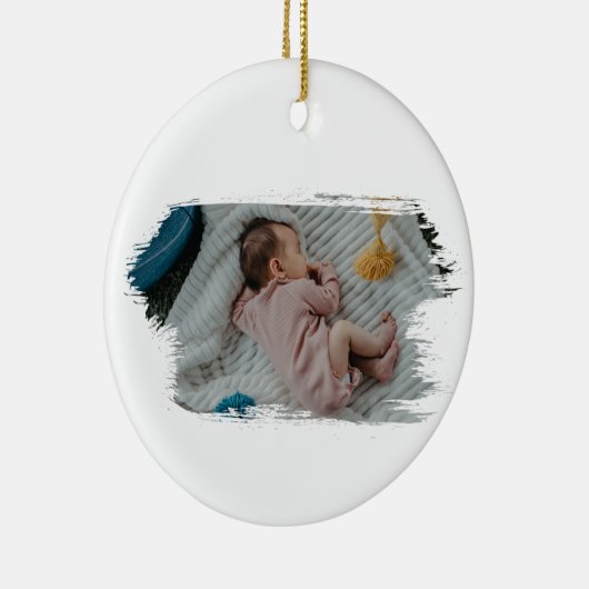 Foto van Merry First kerstgrootouders Baby Foto Keramisch Ornament (Rechts)