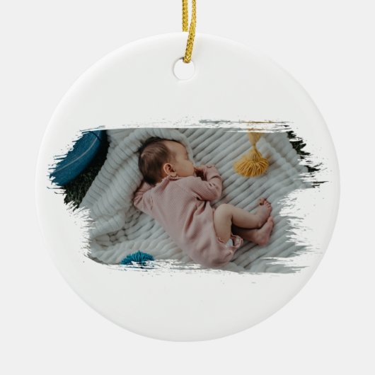 Foto van Merry First kerstgrootouders Baby Foto Keramisch Ornament (Voorkant)