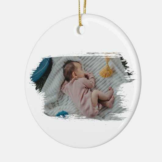 Foto van Merry First kerstgrootouders Baby Foto Keramisch Ornament (Links)