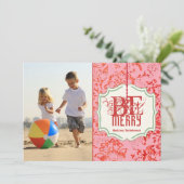 Foto van Merry  Floral Print Family Feestdagenkaart (Staand voorkant)