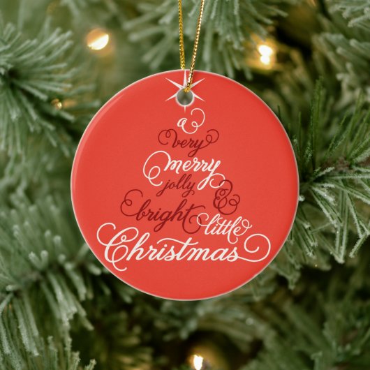 Foto van Merry Jolly en Bright Little Kersttree Keramisch Ornament (Boom)