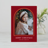 Foto van Merry kerrode arch Folie Feestdagenkaart (Staand Voorkant)