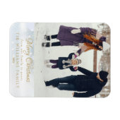 Foto van Merry kerst Elegant Winter Frost Magneet (Horizontaal)