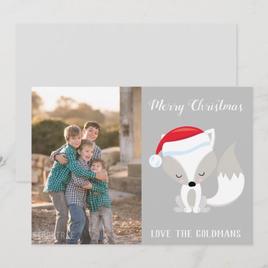 Foto van Merry kerst Fox Feestdagenkaart (Voorkant / Achterkant)
