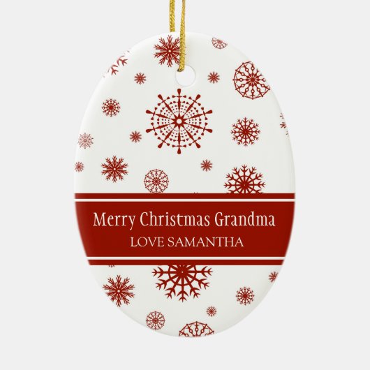 Foto van Merry kerst Grandma Ornament Red (Achterkant)