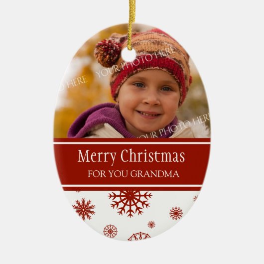 Foto van Merry kerst Grandma Ornament Red (Voorkant)