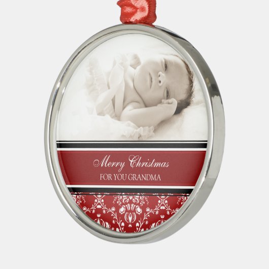 Foto van Merry kerst Grandma Ornament Red (Links)