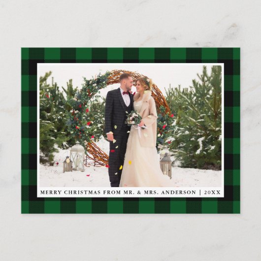 Foto van Merry kerst Green Play Wedding Briefkaart (Voorkant)