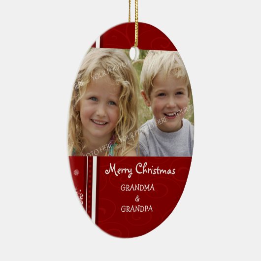 Foto van Merry kerst Grootouders Ornament (Rechts)