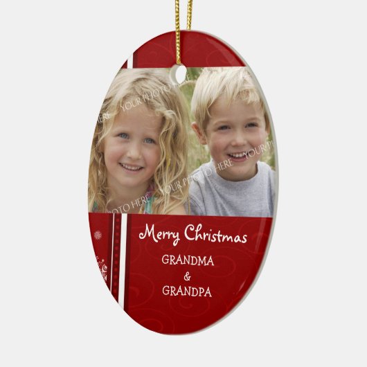 Foto van Merry kerst Grootouders Ornament (Links)