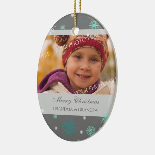 Foto van Merry kerst Grootouders Ornament Gray (Links)