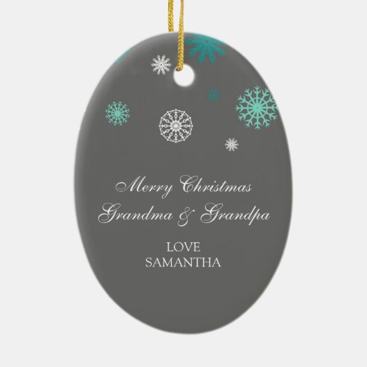 Foto van Merry kerst Grootouders Ornament Gray (Achterkant)