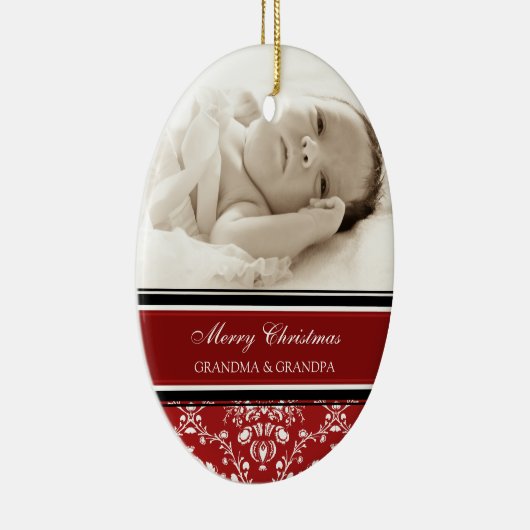 Foto van Merry kerst Grootouders Ornament Red (Rechts)