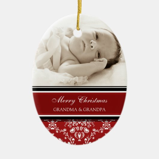 Foto van Merry kerst Grootouders Ornament Red (Voorkant)