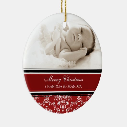 Foto van Merry kerst Grootouders Ornament Red (Rechts)