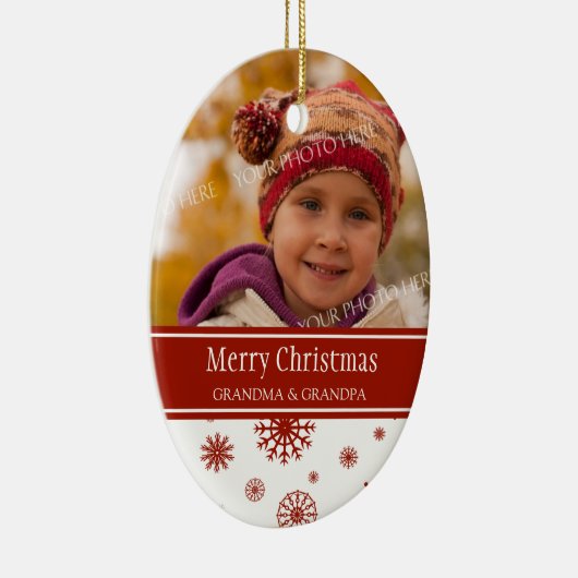 Foto van Merry kerst Grootouders Ornament Red (Rechts)