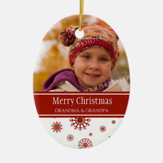 Foto van Merry kerst Grootouders Ornament Red (Voorkant)