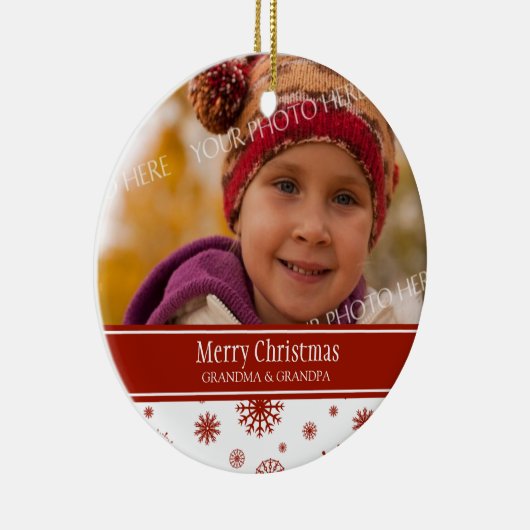 Foto van Merry kerst Grootouders Ornament Red (Rechts)